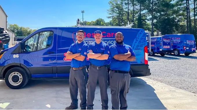 Best Care Home Services team and trucks